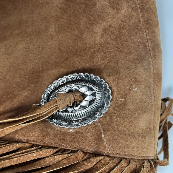 Vintage Lawless by Leather Suede Brown Fringe Western Jacket Size M Southwest - Picture 7 of 12